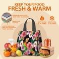 thumbnail image 5 of Pioneer Flower Floral Print Pattern Insulated Lunch Bag for Women & Adults,Large Portable Soft Cooler Lunch Bag,Thermal Food Storage Tote with Pearl Cotton,8.66L,8.75x5.75x9.5 Inch, 5 of 6