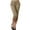 Khaki, variant on Chbgutlmr Capri Pants for Women Mid Waisted Slim Fitted Cropped Solid Color Casual Work Office Trousers