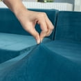 thumbnail image 6 of TOPCHANCES L Shape Sofa Covers Stretch 2 Piece Sectional Couch Slipcovers Furniture Protector  3+4 Seater, with 4pcs Pillowcases, Lake Blue, 6 of 12