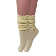 Cotton Lightweight Slouch Socks for Women Ecru 1 Pair Size 9-11