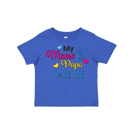 

Inktastic My Mama and Papa Love Me with Hearts Gift Toddler Boy or Toddler Girl T-Shirt