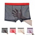 thumbnail image 2 of Calzoncillos tipo bóxer transparentes ultrafinos para hombre, ropa interior sexy sin costuras, 2 of 5