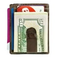 thumbnail image 2 of Bullz Leather Front Pocket Slim Metal Money Clip Wallet Card Holder with card ID Case, 2 of 5