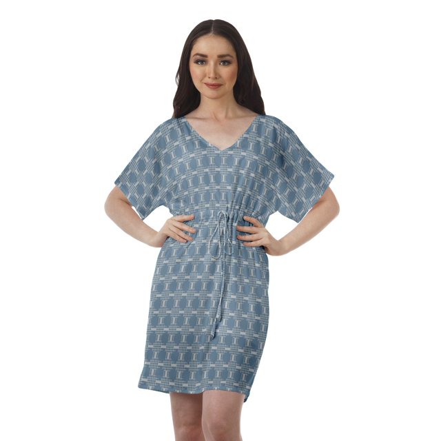 Moomaya Robes Modestes Femmes Robe Imprimée Shorts Femmes Col en V Tenue Décontractée