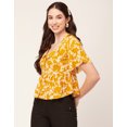 thumbnail image 4 of Moomaya Printed Peplum Top For Women Peter Pan Collar Flutter Sleeves Summer Top, 4 of 8