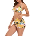 thumbnail image 3 of Traje de baño dividido de tres piezas HUOGUO Fashion con estampado sexy para mujer, 3 of 3