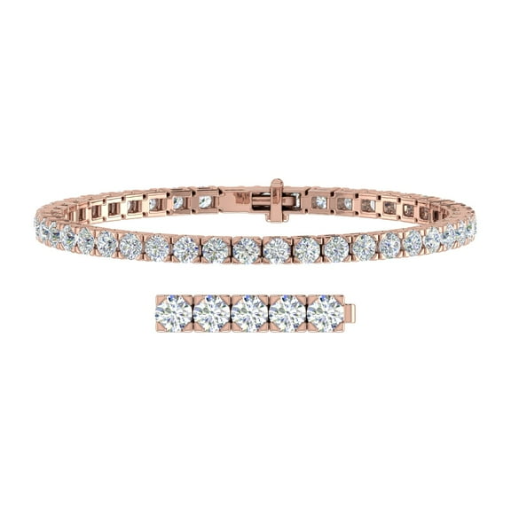 9 Carat Diamond Tennis Bracelet in 14K Rose Gold (7 Inch) - IGI Certified