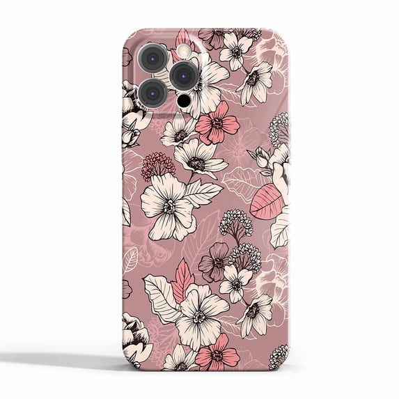Blossom Seamless Pattern Case Compatible with iPhone 13 Pro,Aesthetic Art Design Full Cover Protective Case
