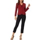 thumbnail image 2 of BLAZER DE TRABAJO PARA MUJERES INSPIRE CHIC CON SOLAPA Y MANGAS LARGAS, TRAJE BLAZER BURDEOS 2XL, 2 of 6