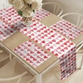 thumbnail image 2 of Ambesonne Valentines Day Table Runner & Placemats, Romantic Hearts, Placemat 4 pcs + Runner 16"x72", Vermilion Pink White, 2 of 2