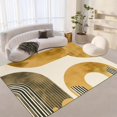 thumbnail image 1 of Area Rug 5x7 ft Rectangle for Living Room, Geometric Bohemian Arches Gold Design Rug Soft Stain-Shedding Resistant, Machine Washable Carpet for Bedroom Dining Room, Contemporary Modern, 1 of 8