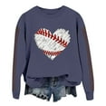 thumbnail image 1 of Chandail en Molleton Uni Femme Printemps Imprimé Baseball Col Rond Ample Décontracté Chandail à Capuchon - Hontri, 1 of 4