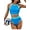 Blue1, variant on Womens Halter High Waisted Bikini Sets Color Block Sporty Swimsuit Two Piece High Cut Bathing Suit 2024