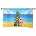 thumbnail image 6 of Christmas Tree Sheer Curtains 45 Inch Length 2 Panels Set, Semi Transparent Voile Rod Pocket Curtains for Living Dining Room Bedroom Drapes Summer Santa Claus Blue Beach Coastal, 6 of 8