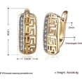 thumbnail image 2 of 14K Gold Plated Pattern Cutout/Double Row Diamond Earrings for Womens, Cubic Zirconia Hoop Earrings, 2 of 5
