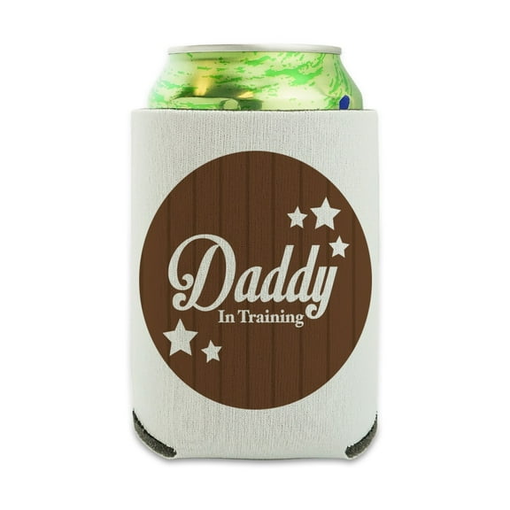 Father Dad Daddy in Training Can Cooler - Drink Sleeve Hugger Collapsible Insulator - Beverage Insulated Holder