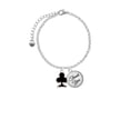 thumbnail image 2 of Delight Jewelry Silvertone Card Suit - Black Club - Domed Thank You Charm Bracelet, 6"+2", 2 of 5