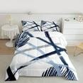 thumbnail image 2 of Homewish Graffiti Geometric Striped Full Size Comforter Sets,Modern Abstract Artistic Bedding Comforter Set,White Blue Bedding Sets For Girls Kids,Luxury Bedroom Decor,3pcs, 2 of 8