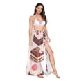 thumbnail image 2 of FORMRS Womens Long Sarong Beach Wrap Semi-Sheer Bikini Skirt Bathing Swimsuit Cover Up, Cute Chocolate Cakes, 2 of 7