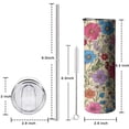 thumbnail image 5 of 20oz Pioneer Flower Skinny Tumblers Stainless Steel Tumbler with Lid and Straw,Vacuum Insulated Double Wall Travel Tumbler Cups with Cleaning Brush for Coffee,Tea, 5 of 6