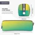 thumbnail image 3 of Cauagu Teal To Yellow Gradient Print Leather Pencil Pen Case - Stationery Bag Portable Stationery Bag Big Capacity Pencil Pouch Cosmetic Organizer Bag for Men & Women, 3 of 7