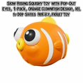 thumbnail image 2 of Slow Rising Squishy Toy with Pop-Out Eyes, 1-Pack, Orange Clownfish Design, for Relaxation, Squeeze Toy, 2 of 3