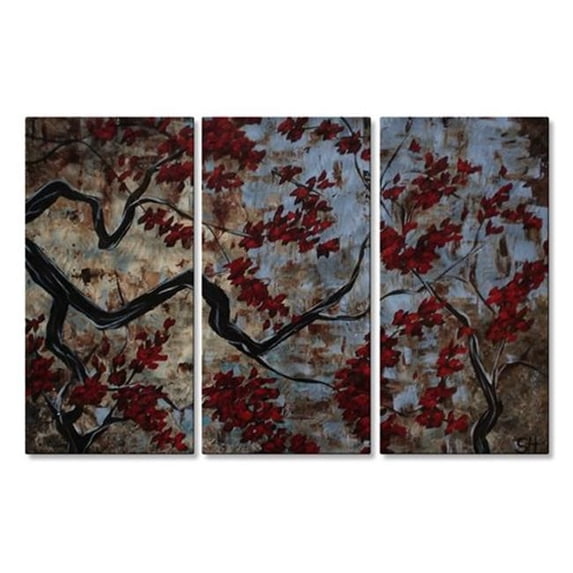 All My Walls 0077ME00020 Anticipation Metal Artwork, Brown, Red, Black & Beige - Large