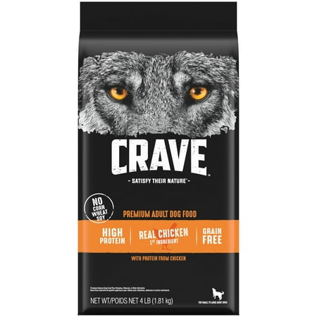 Crave Grain Free Adult Dry Dog Food With Protein From Chicken, 4 Lb. Bag