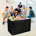 thumbnail image 4 of Costway 4 Foot Party Ice Cooler Folding Table Plastic with Matching Skirt Black, 4 of 12