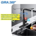 thumbnail image 2 of Grifo para Fregadero de Acero Inoxidable,Llaves para Fregadero de Cocina 360° Giratorio,Grifo Monomando Llave Mezcladora para Fregadero de Agua Caliente y Frí con 2 Manguera,Negro Mate, 2 of 7