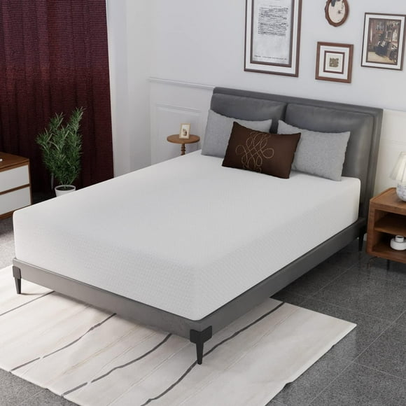12 Inch Green Tea Memory Foam Mattress Cooling Gel Infused Mattress,Medium Firm Mattresses CertiPUR-US Certified/Bed-in-a-Box/Pressure Relieving,White