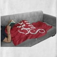 thumbnail image 6 of Hello Summer Soft Flannel Fleece Throw Blanket, Hand Written Looking Calligraphy Simplistic Summer Themed Layout, Cozy Plush for Indoor and Outdoor Use, 50" x 60", Dark Coral and White, by Ambesonne, 6 of 6