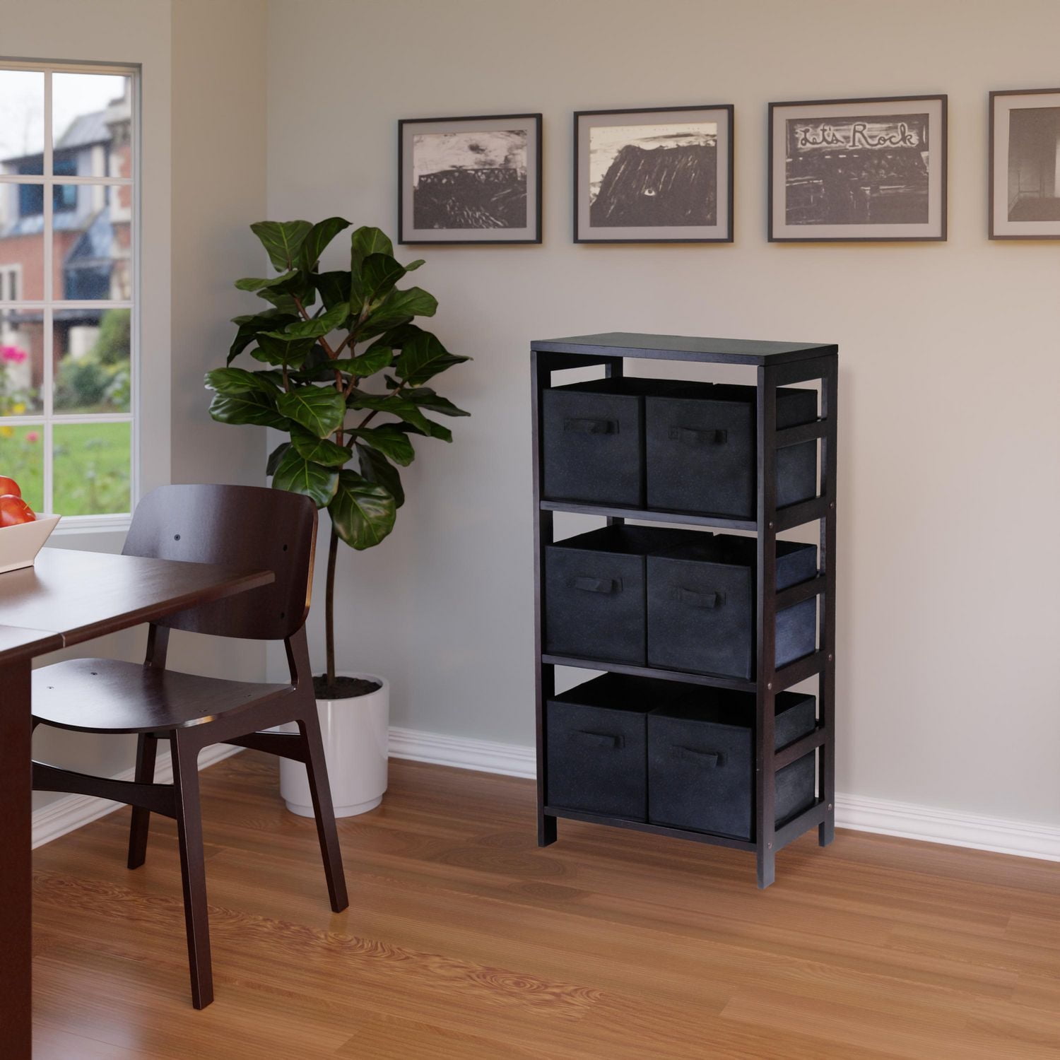 Winsome Capri 6pc Baskets in Black Finish