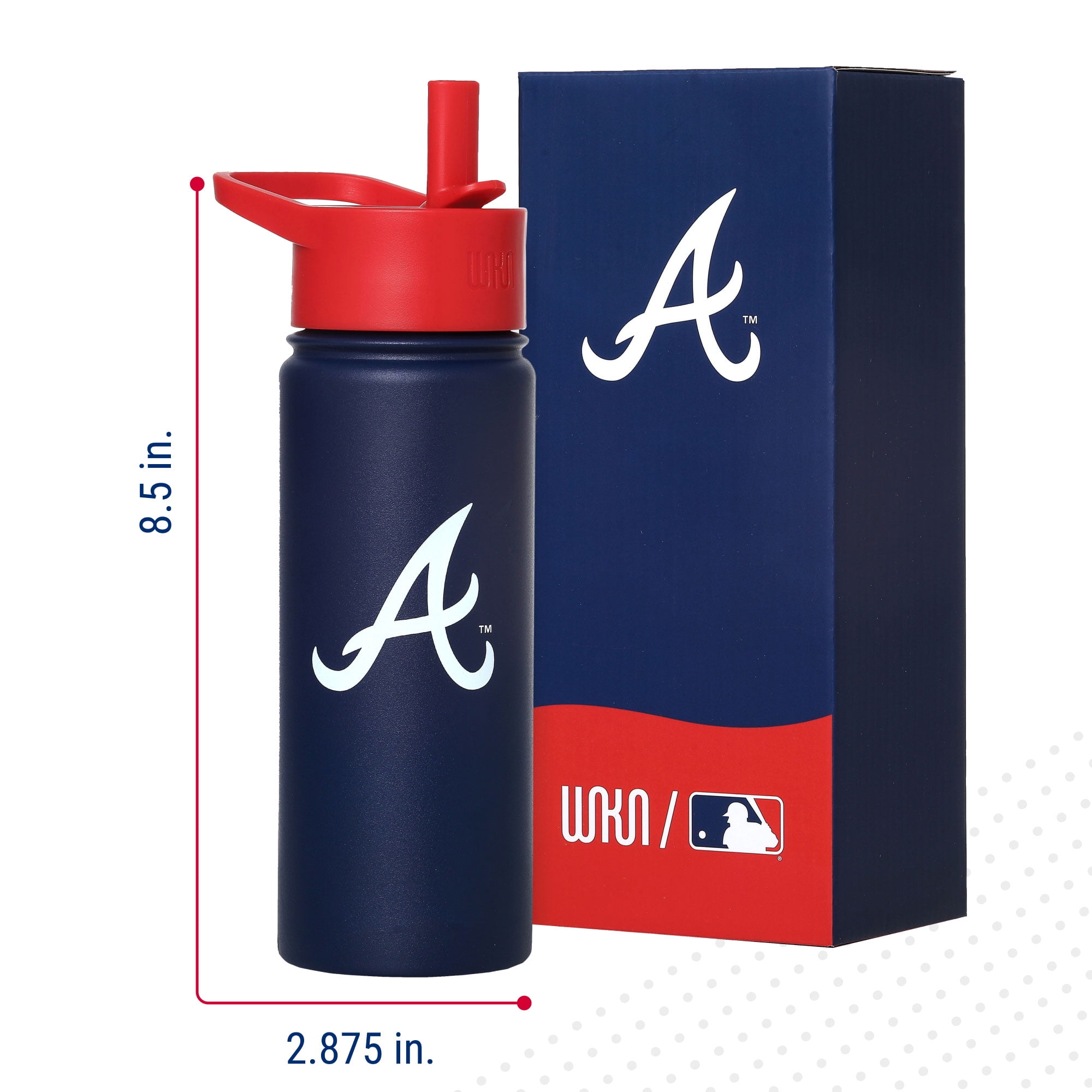 Atlanta Braves™ MLB 18 oz Insulated Steel Water Bottle with Flip-Up Straw Lid