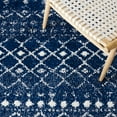 thumbnail image 6 of SAFAVIEH Berber Fringe Vinal Aztec Shag Area Rug, Navy/Ivory, 3'3" x 5'3", 6 of 11