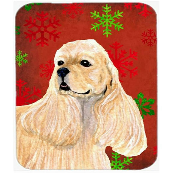 Cocker Spaniel Red and Green Snowflakes Christmas Mouse Pad, Hot Pad or Trivet