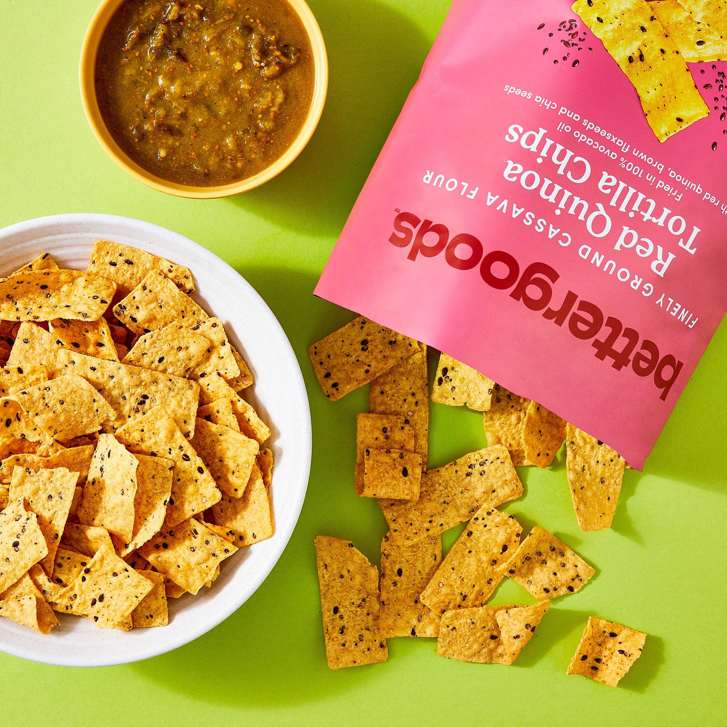 bettergoods Finely Ground Cassava Flour Red Quinoa Tortilla Chips, 10 oz