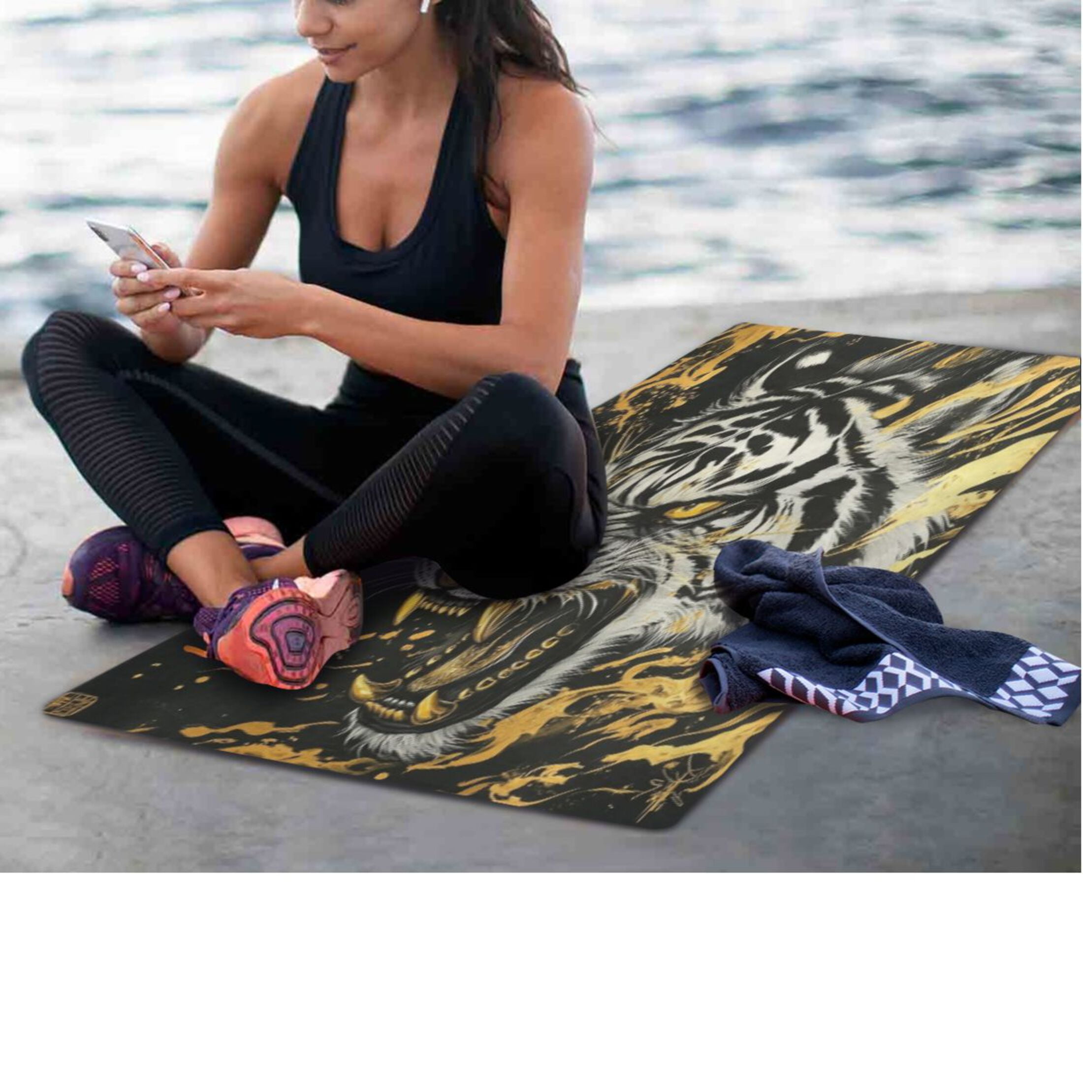 BZSMCE Yoga Mat Women Fitness Mat Wild Roar Pattern