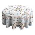 thumbnail image 4 of Round Waterproof Tablecloth 60×60 Inch, Boho Style Reusable Indoor/Outdoor Durable Table Cover for Party Kitchen Dinner Room Decor, 4 of 6
