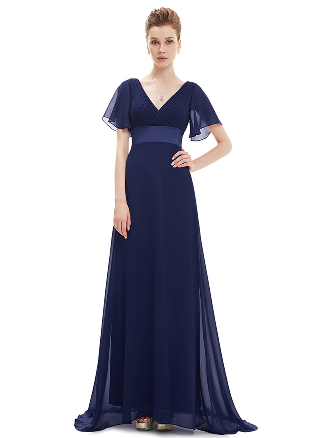 empire waist navy blue dress