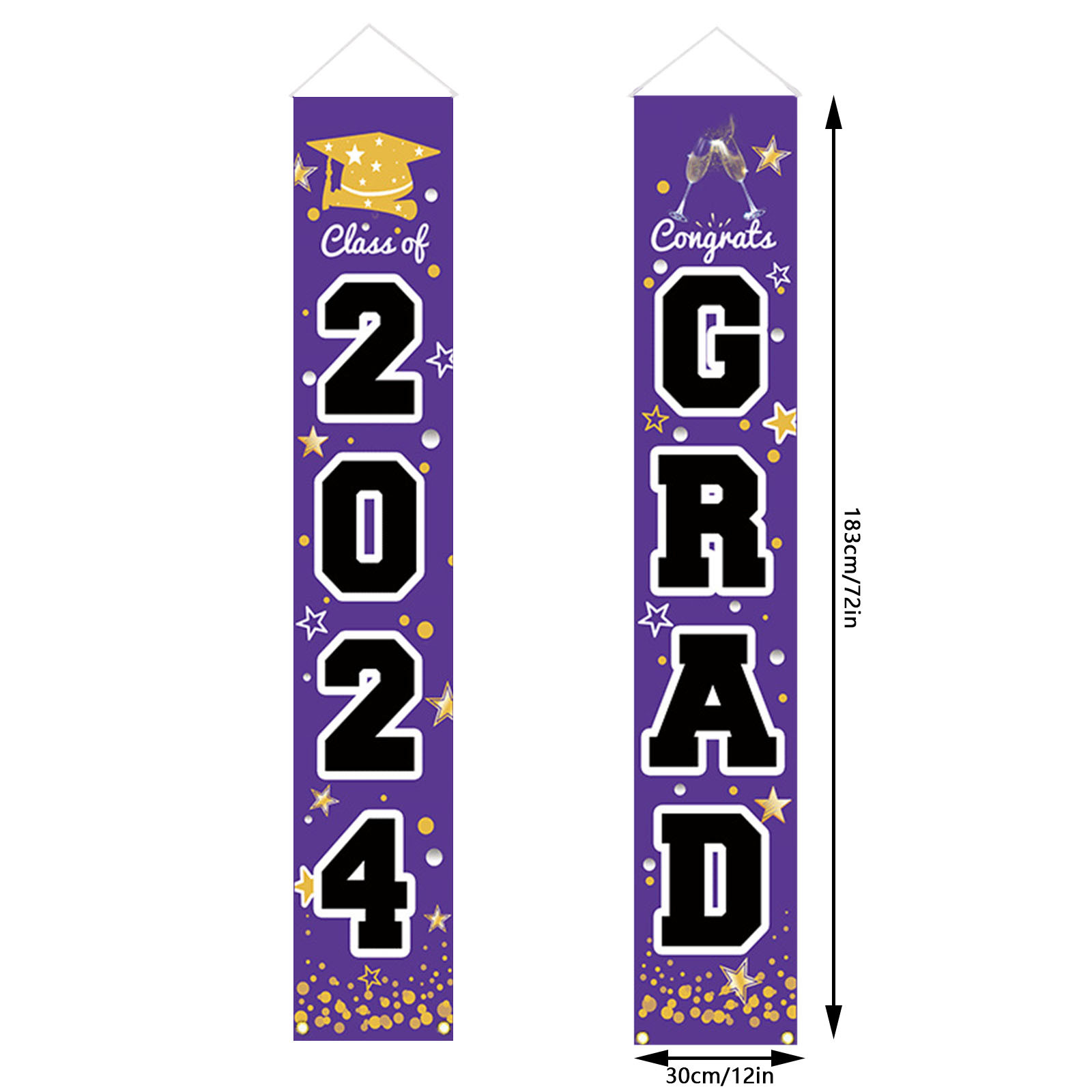 Blue Graduation Decorations Class Of 2024 Congrats Grad Porch Banner