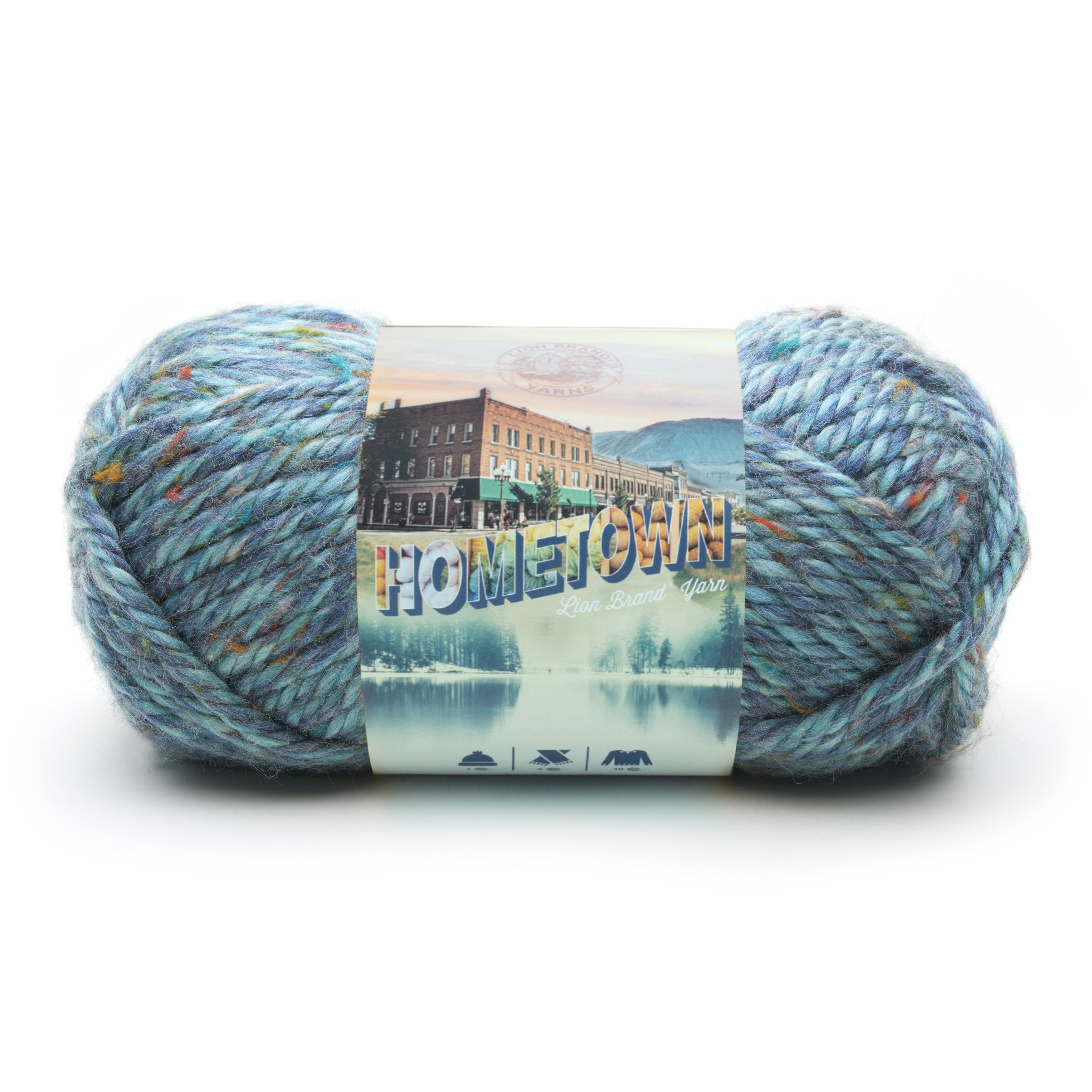 (2 pack) Lion Brand Yarn Hometown Key Largo Tweed 135-308 Super Bulky Acrylic Yarn