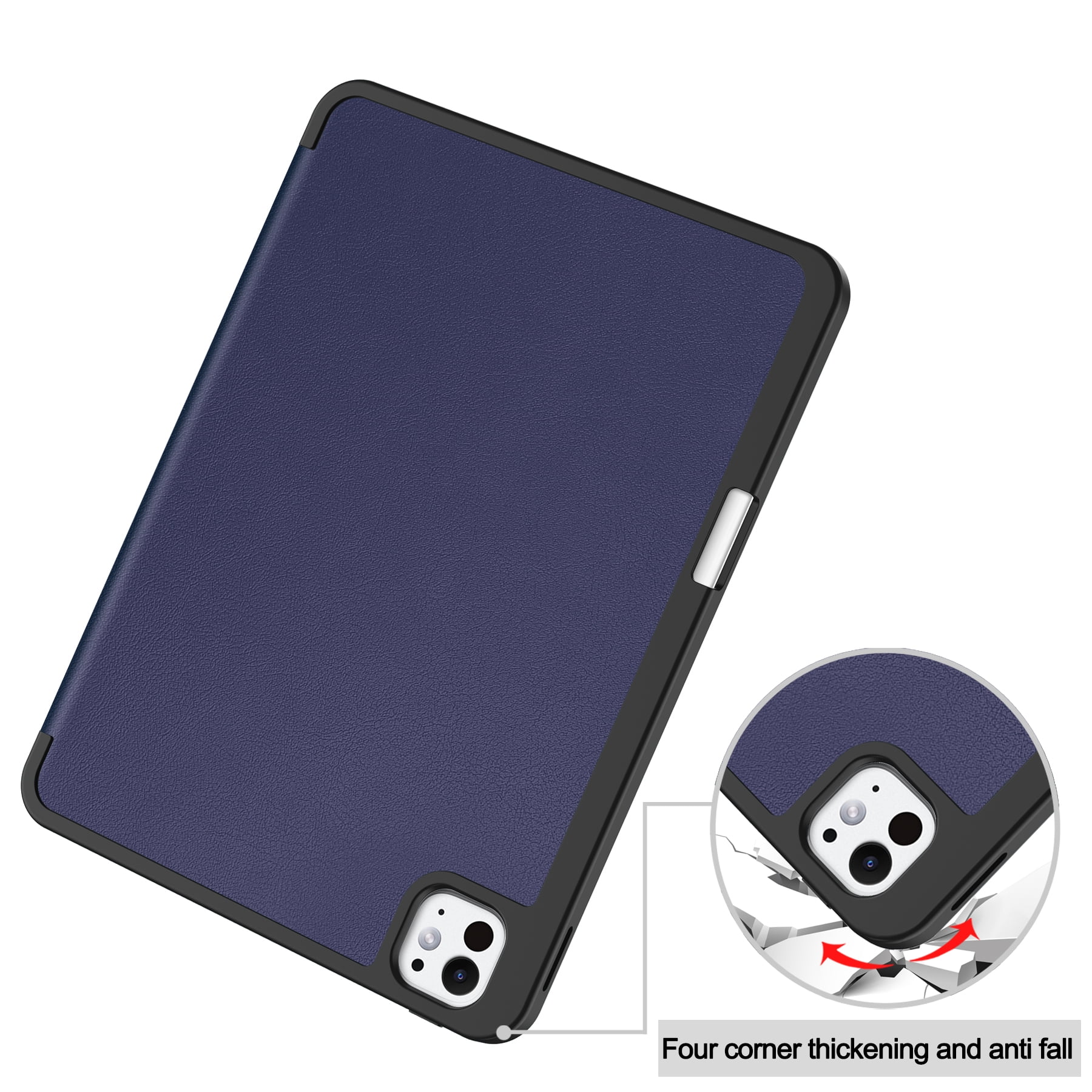 Allytechgroup iPad Pro 11 M4 2024 Case, Slim Flip Smart Cover Auto Sleep Wake with Pencil Holder Multi Angle Veiwing Stand Shockproof Case for Apple iPad Pro 11 inch 2024,Darkblue