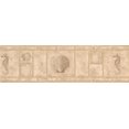 thumbnail image 2 of Faux Bricks with Seahorse Seashell Beige Wallpaper Border Retro Design, Roll 15' x 7'', 2 of 3