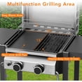 thumbnail image 3 of 16000 BTU 2-Burner Propane Grill, Stainless Steel BBQ Grill with Cast Iron Frying Pan and Grates Combo, for Patio Backyard Outdoor Cooking, 3 of 6