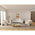 thumbnail image 2 of 3-Piece Modern Sylvia Tweed Sofa & 2 Accent Chairs with Accent Pillows in Angora, 2 of 20