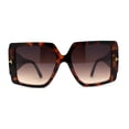thumbnail image 1 of Womens Chic Squared Butterfly Thick Temple Oversize Sunglasses Tortoise Brown, 1 of 4