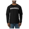 thumbnail image 2 of Wild Bobby State of Massachusetts College Style Men Long Sleeve Shirt, 2 of 6
