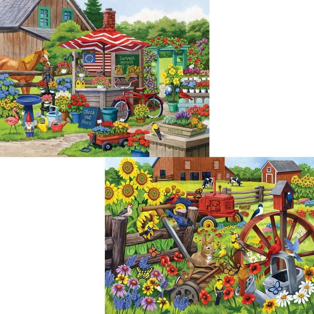 Bits and Pieces - Value Set of Two (2) 300 Piece Jigsaw Puzzles for Adults  - Each Puzzle Measures 18