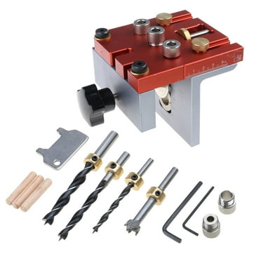 Zeiwohndc 3 in 1 Woodworking Doweling Jig Adjustable Drilling Guide Puncher Locator Tools